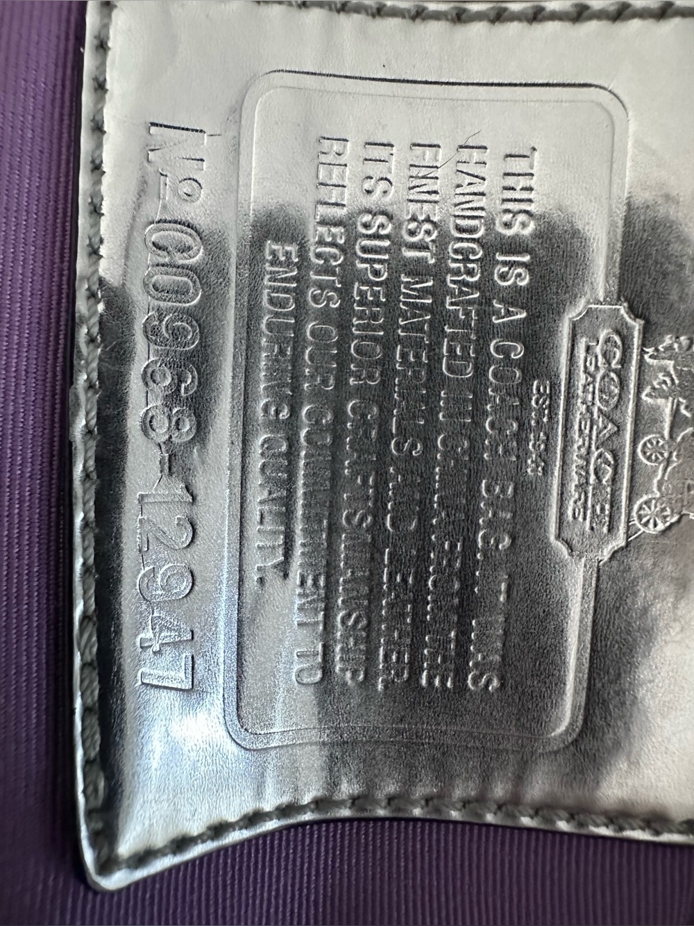 Coach Black Op Art Signature Shoulder Bag Purple Interior Dust Bag - Picture 13 of 16